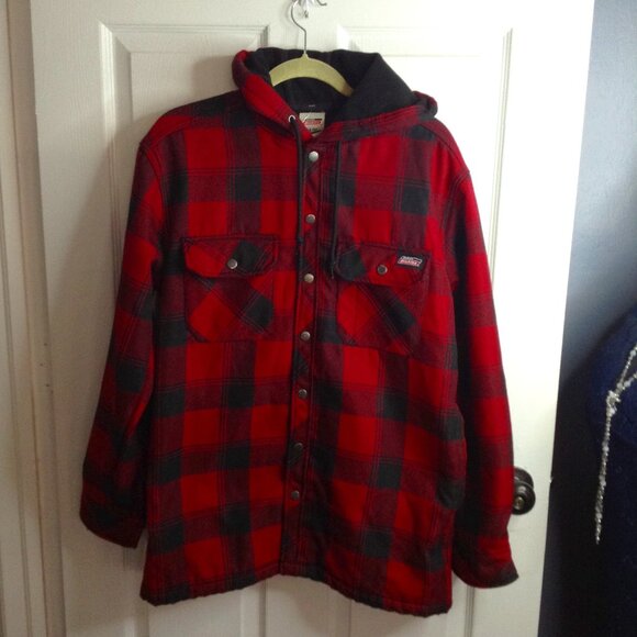 Genuine Dickies M Buffalo Plaid Hooded, Snap Jacket. Cotton, Poly blend Flannel - Picture 1 of 2